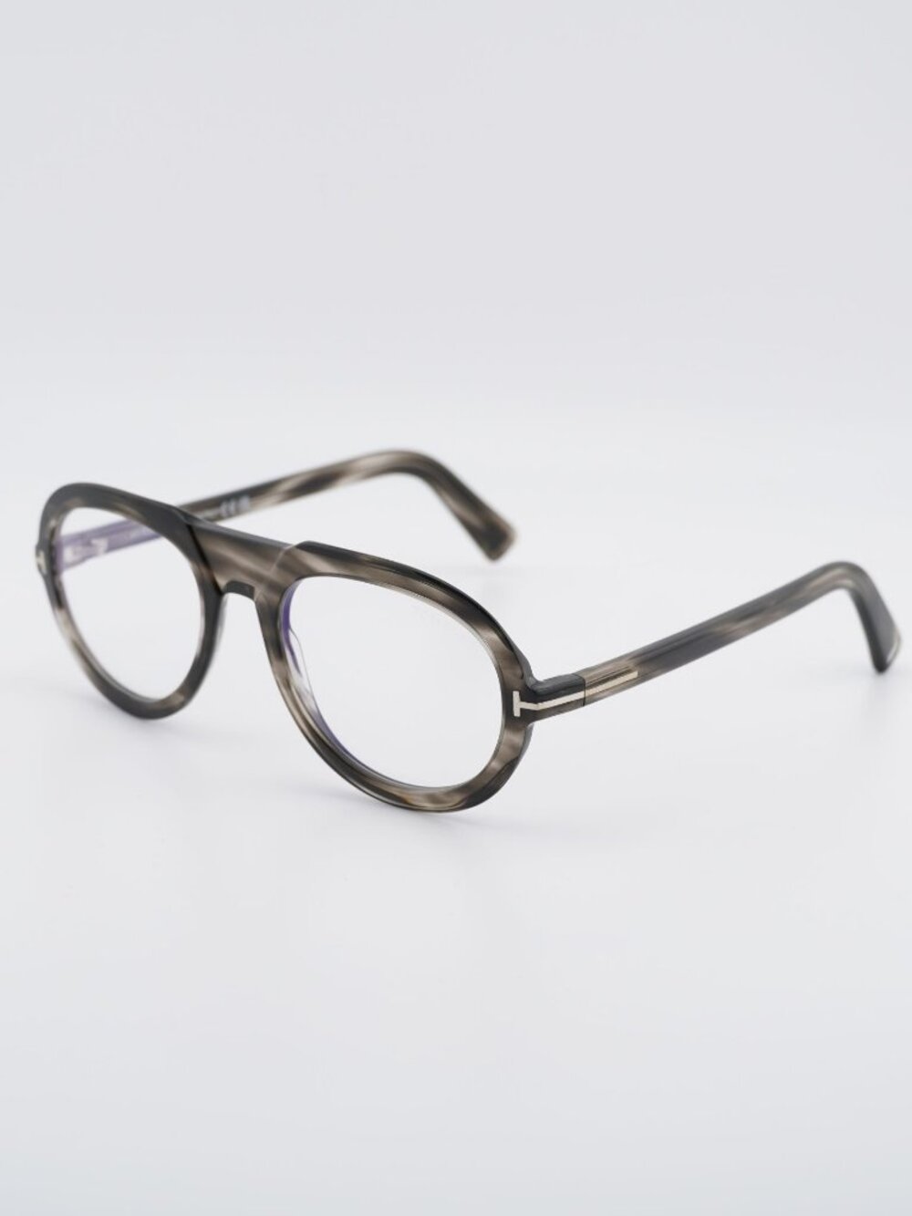 Tom Ford FT5756-B 056 Eyeglasses Grey 53mm Aviator Frame, Blue Light Block